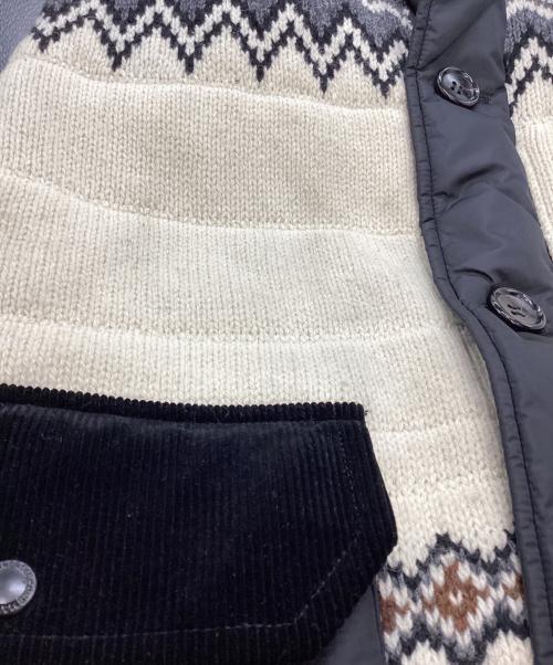 COMME des GARCONS JUNYA WATANABE MAN（コム デ ギャルソン ジュンヤ ワタナベ マン）COMME des GARCONS JUNYA WATANABE MAN (コム デ ギャルソン ジュンヤ ワタナベ マン) ウールジャガードニットエステルツイルブルゾン グリーン サイズ:Sの古着・服飾アイテム