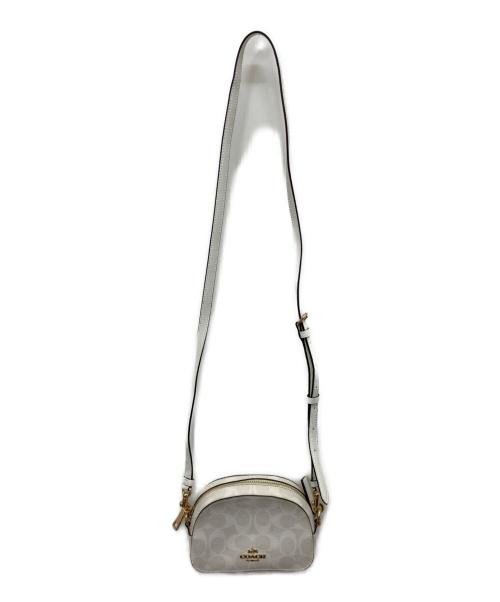 COACH（コーチ）COACH (コーチ) シグネチャーミニショルダーバッグ ホワイトの古着・服飾アイテム