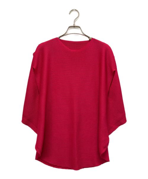 me ISSEY MIYAKE（ミーイッセイ ミヤケ）me ISSEY MIYAKE (ミーイッセイ ミヤケ) ジャバラニットチュニック ピンク サイズ:表記なしの古着・服飾アイテム