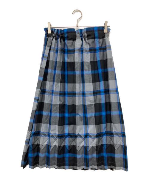 me ISSEY MIYAKE（ミーイッセイ ミヤケ）me ISSEY MIYAKE (ミーイッセイ ミヤケ) TARTAN CHECK PLEATSスカート グレー サイズ:表記なしの古着・服飾アイテム