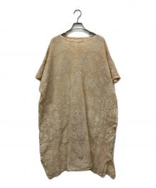 me ISSEY MIYAKE（ミーイッセイ ミヤケ）の古着「総柄ノースリーブワンピース」｜ベージュ