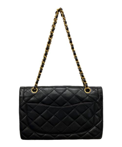 CHANEL（シャネル）CHANEL (シャネル) パリ限定マトラッセラムダブルフラップダブルチェーンバッグ ブラックの古着・服飾アイテム