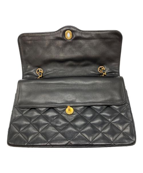 CHANEL（シャネル）CHANEL (シャネル) パリ限定マトラッセラムダブルフラップダブルチェーンバッグ ブラックの古着・服飾アイテム