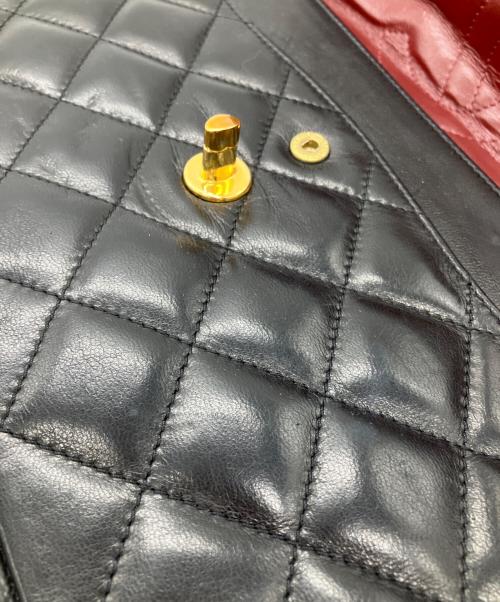 CHANEL（シャネル）CHANEL (シャネル) パリ限定マトラッセラムダブルフラップダブルチェーンバッグ ブラックの古着・服飾アイテム