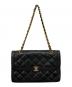 CHANEL（シャネル）の古着「パリ限定マトラッセラムダブルフラップダブルチェーンバッグ」｜ブラック