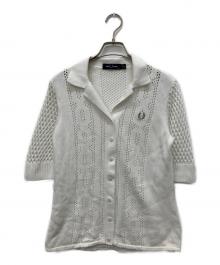 FRED PERRY（フレッドペリー）の古着「ニット半袖シャツ」｜ホワイト