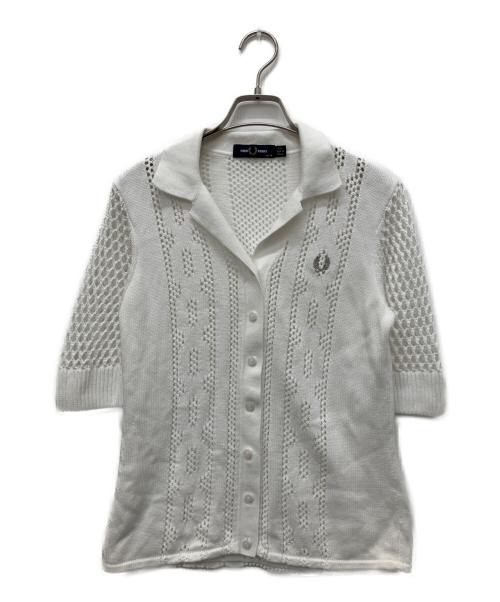 FRED PERRY（フレッドペリー）FRED PERRY (フレッドペリー) ニット半袖シャツ ホワイト サイズ:Sの古着・服飾アイテム