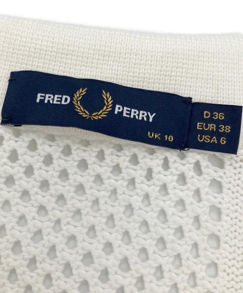 FRED PERRY（フレッドペリー）FRED PERRY (フレッドペリー) ニット半袖シャツ ホワイト サイズ:Sの古着・服飾アイテム