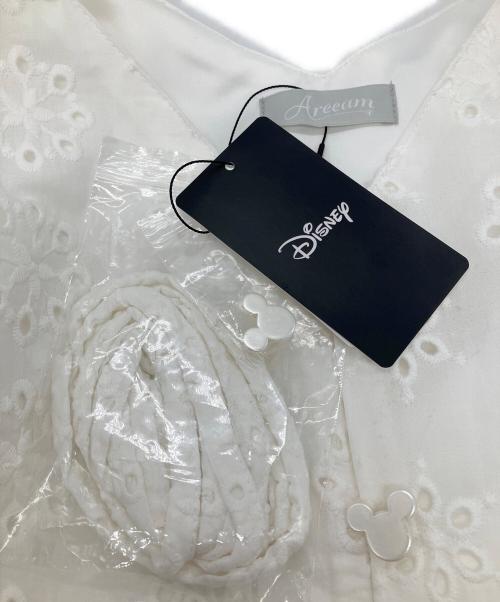 DISNEY（ディズニー）DISNEY (ディズニー) Areeam (アリーム) ミッキー / コットンレースワンピース ホワイト サイズ:Freeの古着・服飾アイテム