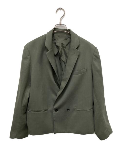 Lui's（ルイス）Lui's (ルイス) ショートダブルジャケット スーパーワイドパンツ セットアップ グリーン サイズ:Mの古着・服飾アイテム
