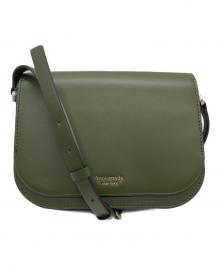 Kate Spade（ケイトスペード）の古着「フェイスドームレザーショルダーバッグ」｜グリーン