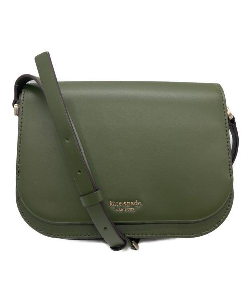 Kate Spade（ケイトスペード）Kate Spade (ケイトスペード) フェイスドームレザーショルダーバッグ グリーンの古着・服飾アイテム