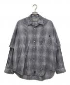 SEDAN ALL-PURPOSEセダンオールパーパス）の古着「SS24 Detachable Shadow Plaid BD Shirt」｜グレー