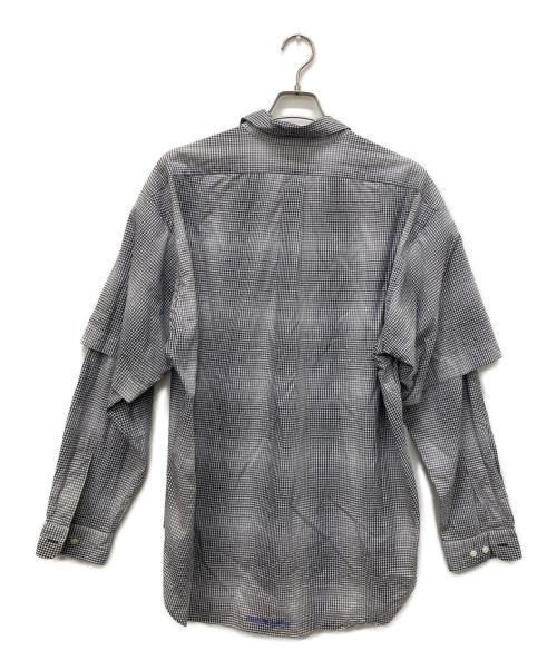 SEDAN ALL-PURPOSE（セダンオールパーパス）SEDAN ALL-PURPOSE (セダンオールパーパス) SS24 Detachable Shadow Plaid BD Shirt グレー サイズ:Lの古着・服飾アイテム