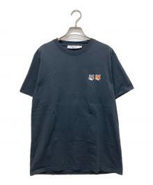 maison kitsune（メゾンキツネ）の古着「ダブルフォックスヘッド パッチ クラシック Tシャツ」｜グレー