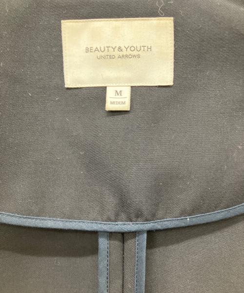 BEAUTY&YOUTH（ビューティーアンドユース）BEAUTY&YOUTH (ビューティーアンドユース) クロス 2ボタンノーカラーコート ネイビー サイズ:Mの古着・服飾アイテム