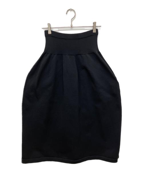 BEARDSLEY（ビアズリー）BEARDSLEY (ビアズリー) コクーンシルエットニットスカート ブラック サイズ:Freeの古着・服飾アイテム