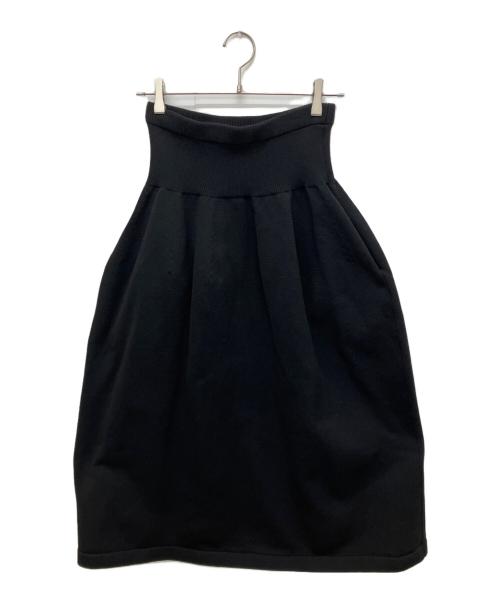 BEARDSLEY（ビアズリー）BEARDSLEY (ビアズリー) コクーンシルエットニットスカート ブラック サイズ:Freeの古着・服飾アイテム
