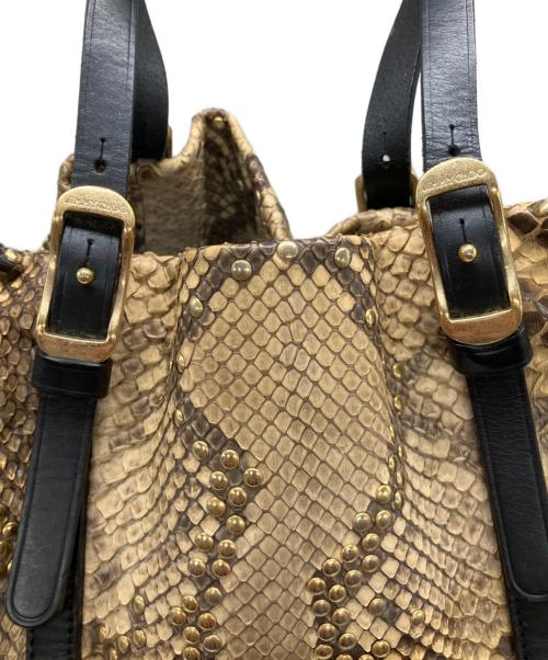 JIMMY CHOO（ジミーチュウ）JIMMY CHOO (ジミーチュウ) パイソンレザーバッグ ブラウンの古着・服飾アイテム