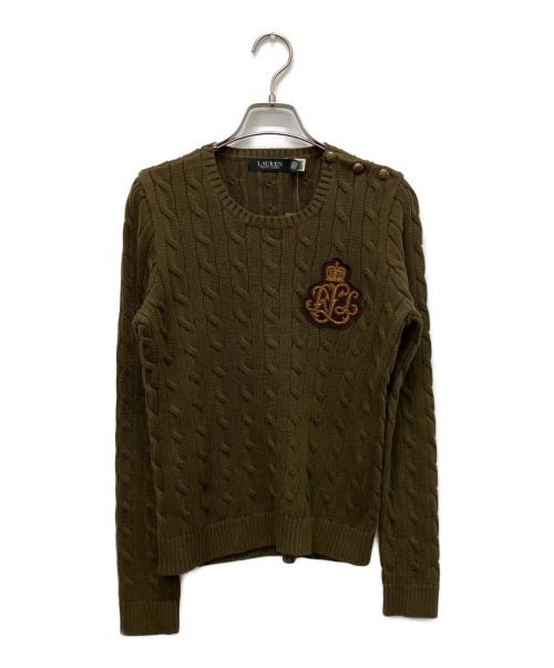 LAUREN RALPH LAUREN（ローレンラルフローレン）LAUREN RALPH LAUREN (ローレンラルフローレン) ケーブルニット ブラウン サイズ:M 未使用品の古着・服飾アイテム