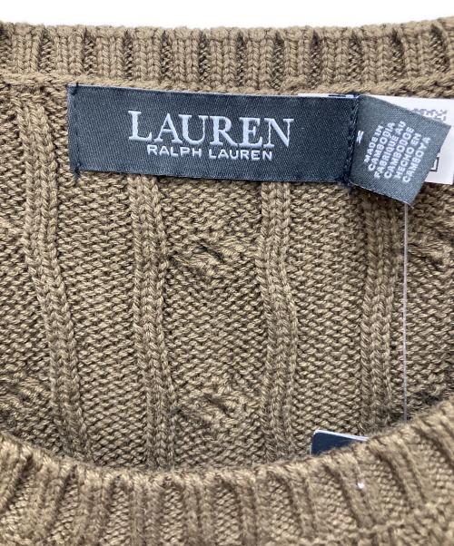 LAUREN RALPH LAUREN（ローレンラルフローレン）LAUREN RALPH LAUREN (ローレンラルフローレン) ケーブルニット ブラウン サイズ:M 未使用品の古着・服飾アイテム