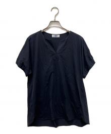 J.PRESS（ジェイプレス）の古着「レーティングジャージー フレンチスリーブ カットソー」｜ネイビー