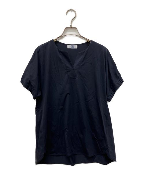 J.PRESS（ジェイプレス）J.PRESS (ジェイプレス) レーティングジャージー フレンチスリーブ カットソー ネイビー サイズ:Freeの古着・服飾アイテム