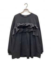 UNITED ARROWS TOKYO（ユナイテッドアローズトウキョウ）の古着「リボン コンビ パフスリーブ カットソー」｜ブラック