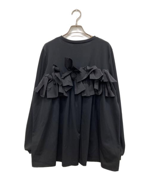 UNITED ARROWS TOKYO（ユナイテッドアローズトウキョウ）UNITED ARROWS TOKYO (ユナイテッドアローズトウキョウ) リボン コンビ パフスリーブ カットソー ブラック サイズ:表記なしの古着・服飾アイテム
