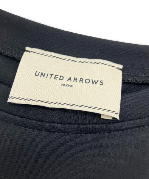 UNITED ARROWS TOKYO（ユナイテッドアローズトウキョウ）UNITED ARROWS TOKYO (ユナイテッドアローズトウキョウ) リボン コンビ パフスリーブ カットソー ブラック サイズ:表記なしの古着・服飾アイテム