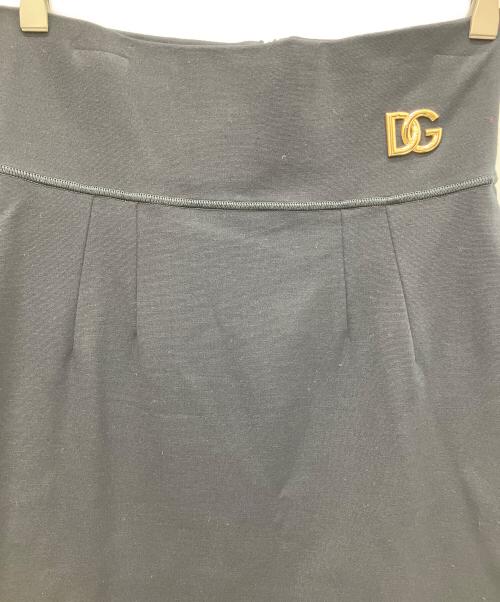 DOLCE & GABBANA（ドルチェ＆ガッバーナ）DOLCE & GABBANA (ドルチェ＆ガッバーナ) ロゴ金具ウールスカート ブラック サイズ:42の古着・服飾アイテム