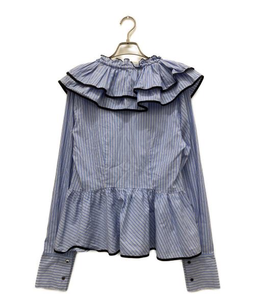 MAISON SPECIAL（メゾンスペシャル）MAISON SPECIAL (メゾンスペシャル) Edge Trim Ruffle Shirt ブルー サイズ:Freeの古着・服飾アイテム