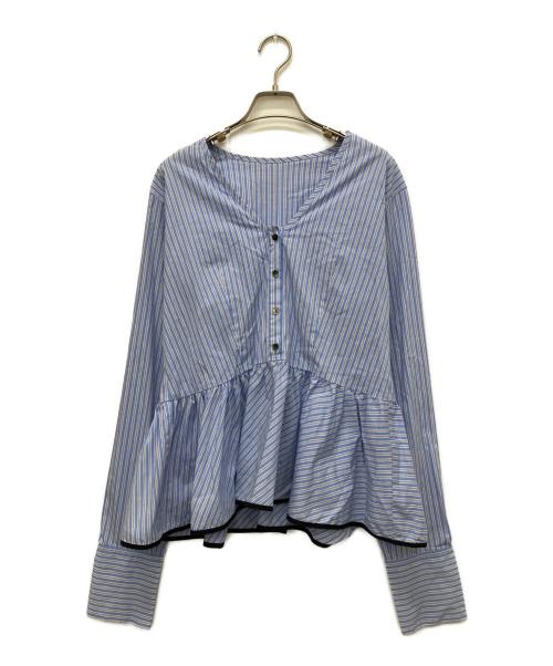 MAISON SPECIAL（メゾンスペシャル）MAISON SPECIAL (メゾンスペシャル) Edge Trim Ruffle Shirt ブルー サイズ:Freeの古着・服飾アイテム