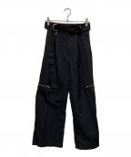 MAISON SPECIALメゾンスペシャル）の古着「Belted Yoke Wide Pants」｜ブラック