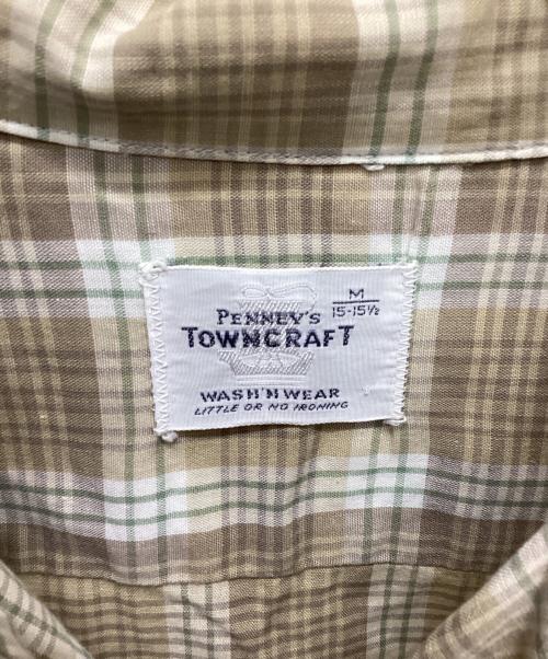 TOWN CRAFT（タウンクラフト）TOWN CRAFT (タウンクラフト) チェックシャツ ベージュ サイズ:M 15-15 1/2の古着・服飾アイテム