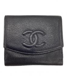CHANEL（シャネル）の古着「ココマーク キャビアスキン 二つ折り財布」｜ブラック