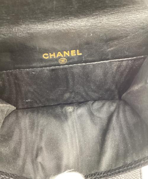 CHANEL（シャネル）CHANEL (シャネル) ココマーク キャビアスキン 二つ折り財布 ブラックの古着・服飾アイテム