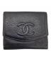 CHANEL（シャネル）の古着「ココマーク キャビアスキン 二つ折り財布」｜ブラック