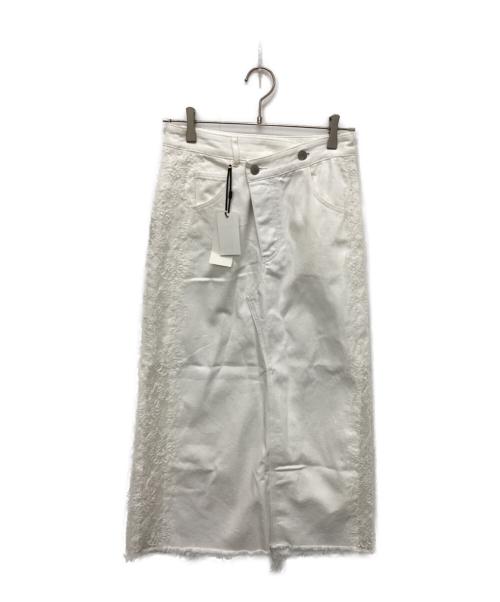 GRACE CLASS（グレースクラス）GRACE CLASS (グレースクラス) サイドレースデニムスカート ホワイト サイズ:2-36 未使用品の古着・服飾アイテム