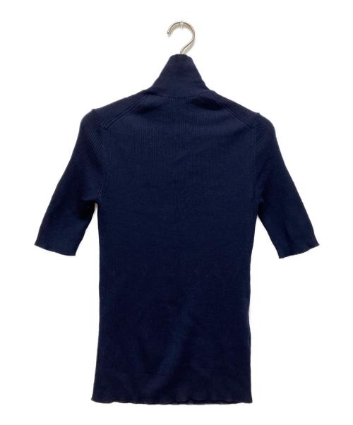 PRADA（プラダ）PRADA (プラダ) ハーフジップS/Sニット ネイビー サイズ:40の古着・服飾アイテム