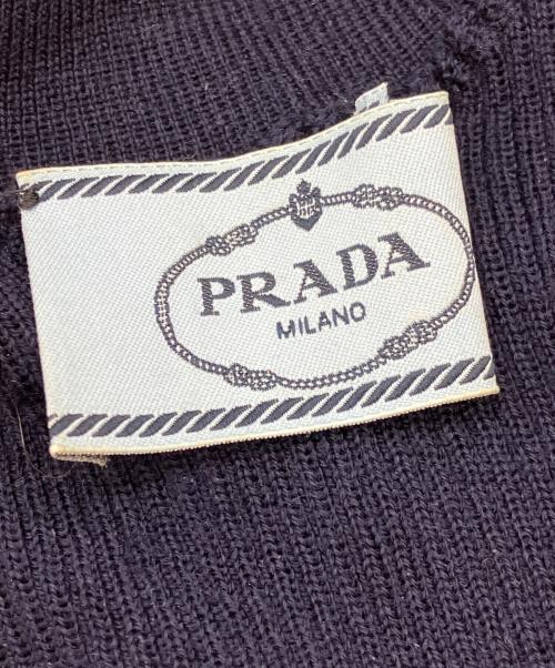 PRADA（プラダ）PRADA (プラダ) ハーフジップS/Sニット ネイビー サイズ:40の古着・服飾アイテム