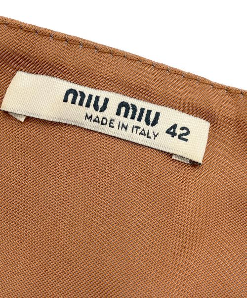 MIU MIU（ミュウミュウ）MIU MIU (ミュウミュウ) レースキャミソールワンピース ブラウン サイズ:42の古着・服飾アイテム