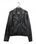 LEVI'Sリーバイス）の古着「フェイクレザーダブルライダースジャケット」｜ブラック