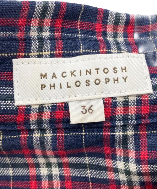 MACKINTOSH PHILOSOPHY（マッキントッシュ フィロソフィー）MACKINTOSH PHILOSOPHY (マッキントッシュ フィロソフィー) リネンチェックシャツ レッド×ネイビー サイズ:36の古着・服飾アイテム