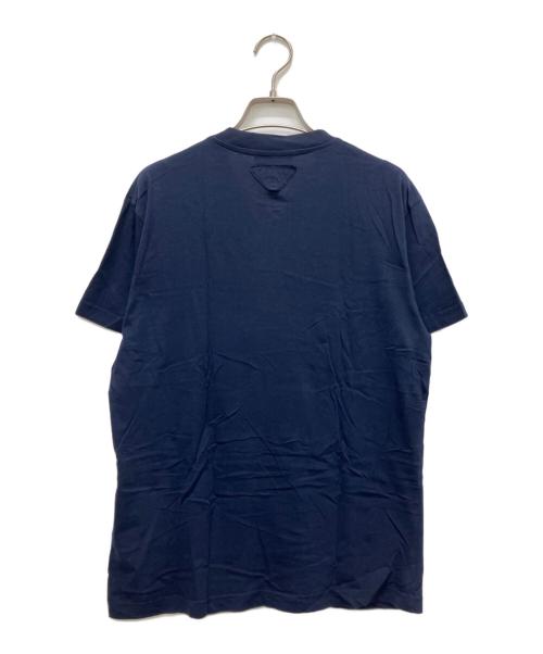 PRADA（プラダ）PRADA (プラダ) バックトライアングルロゴVネックTシャツ ネイビー サイズ:Lの古着・服飾アイテム