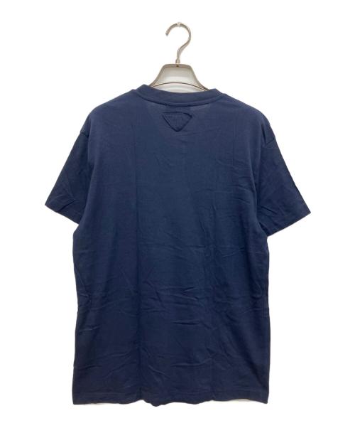 PRADA（プラダ）PRADA (プラダ) バックトライアングルロゴVネックTシャツ ネイビー サイズ:Lの古着・服飾アイテム