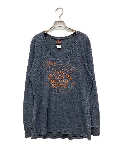 HARLEY-DAVIDSON（ハーレーダビッドソン）HARLEY-DAVIDSON (ハーレーダビッドソン) サーマルカットソー グレー サイズ:Lの古着・服飾アイテム