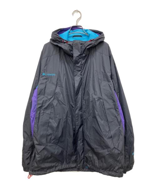 Columbia（コロンビア）Columbia (コロンビア) フーディナイロンジャケット ブラック×パープル サイズ:Mの古着・服飾アイテム