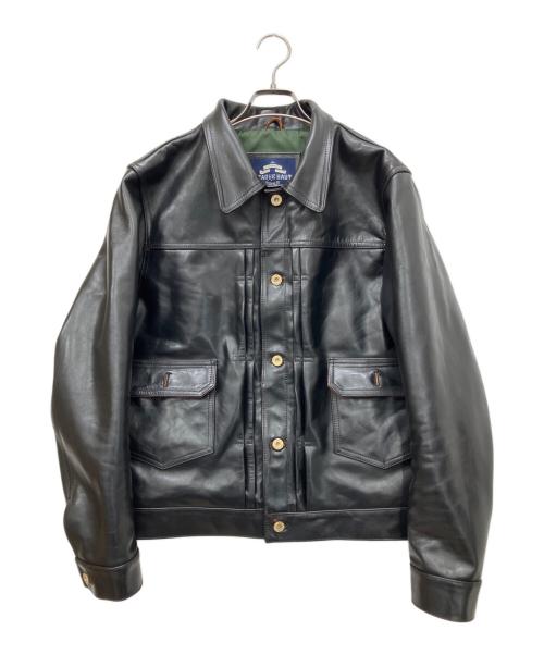 STARKE HAUT（スタークハウツ）STARKE HAUT (スタークハウツ) 2ndタイプホースレザージャケット ブラック サイズ:2XLの古着・服飾アイテム
