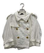 COMME des GARCONSコムデギャルソン）の古着「04SS ポリ縮 カットオフショートトレンチジャケット」｜ホワイト